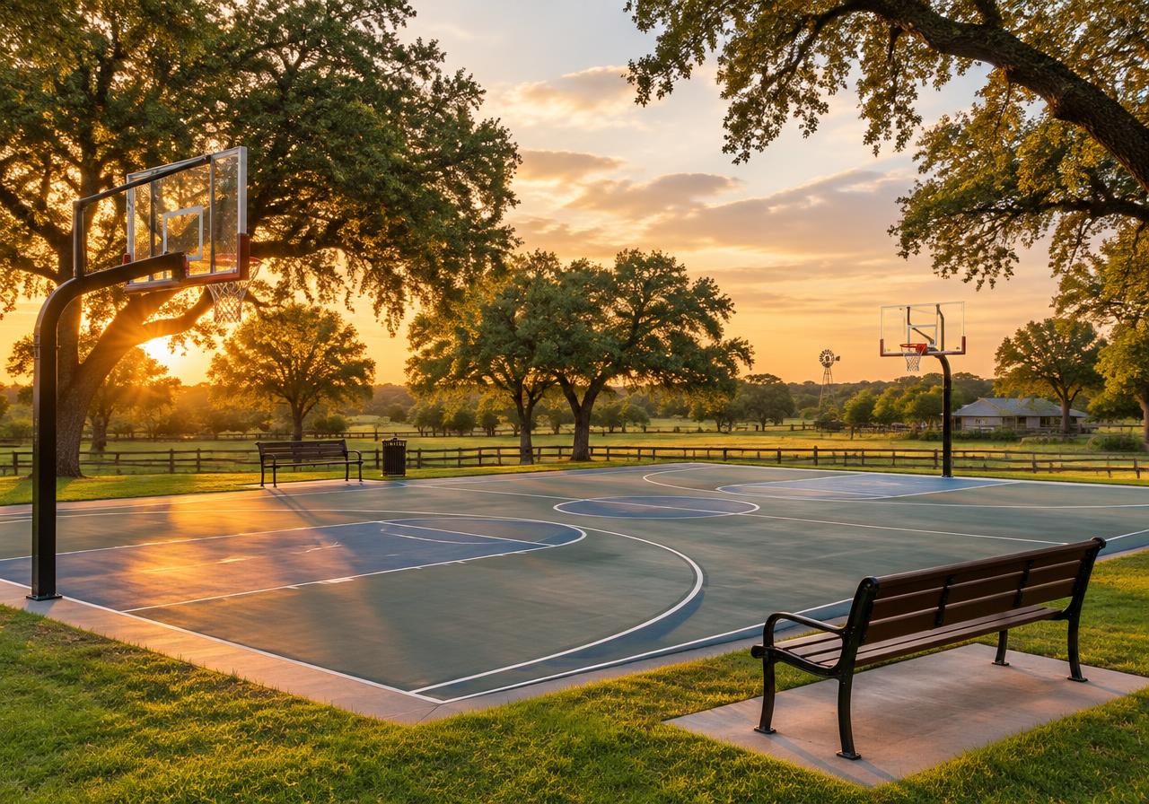 Conceptual image of basketball courts