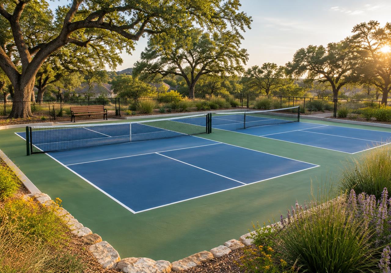 Conceptual image of two pickleball courts